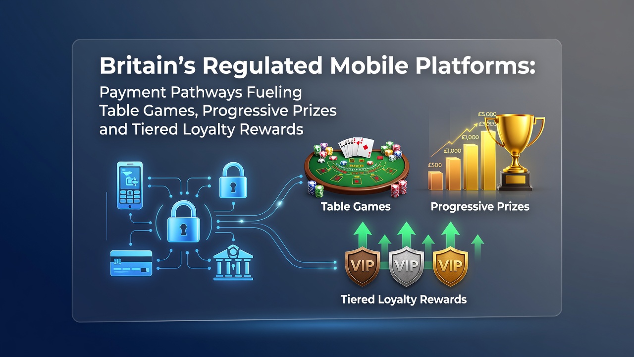 Mobile payment interface showing secure transactions for table games and loyalty rewards in Britain's regulated platforms