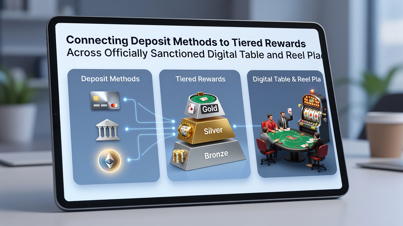 Visual representation of tiered rewards linked to various deposit options in online gaming