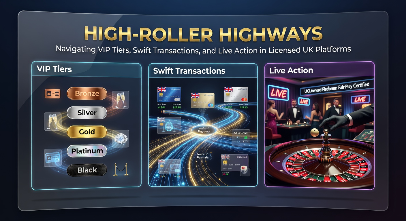 Vibrant digital highway graphic symbolizing high-roller paths through VIP tiers in online casinos, with speed lines and luxury icons