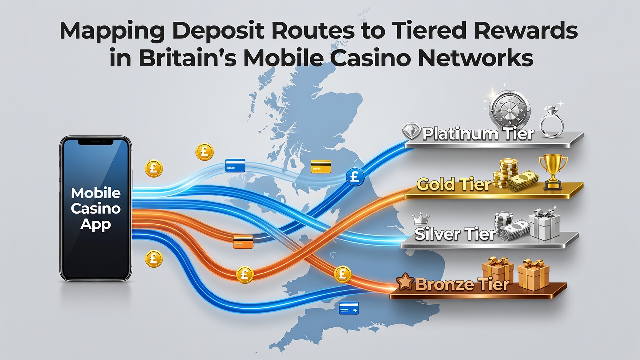 Mobile casino interface showing deposit options and loyalty tier progression indicators