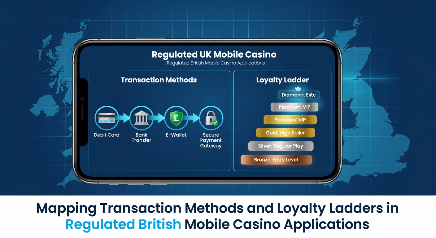 Mobile casino interface showing various transaction options and loyalty tier progression on a smartphone screen