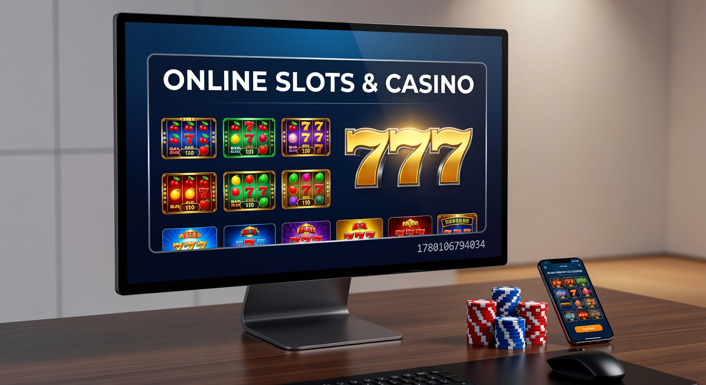 Overview of casino game interfaces including table games and slot reels displayed across mobile and desktop views with bonus indicators