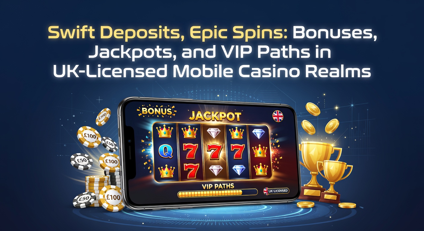 Vibrant mobile casino interface displaying swift deposit options alongside spinning reels and jackpot counters