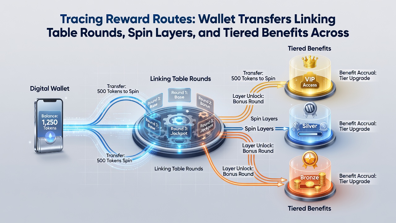 Mobile app screenshot illustrating tier progression linked to wallet activity and game rounds